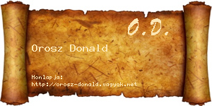 Orosz Donald névjegykártya